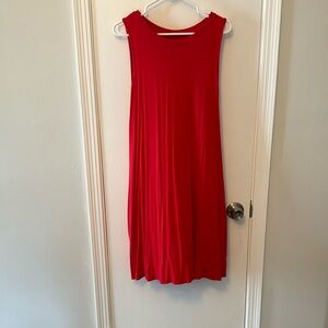 Time and Tru Red sleeveless knee-length dress with pockets size XL